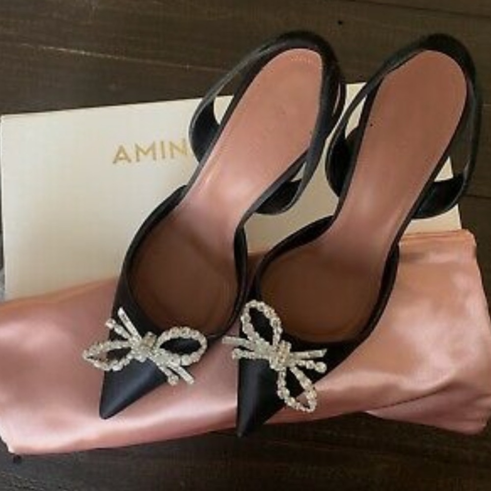 AMINA MUADDI ROSIE BLACK 36.5 WITH BOX AND DUSTBAG